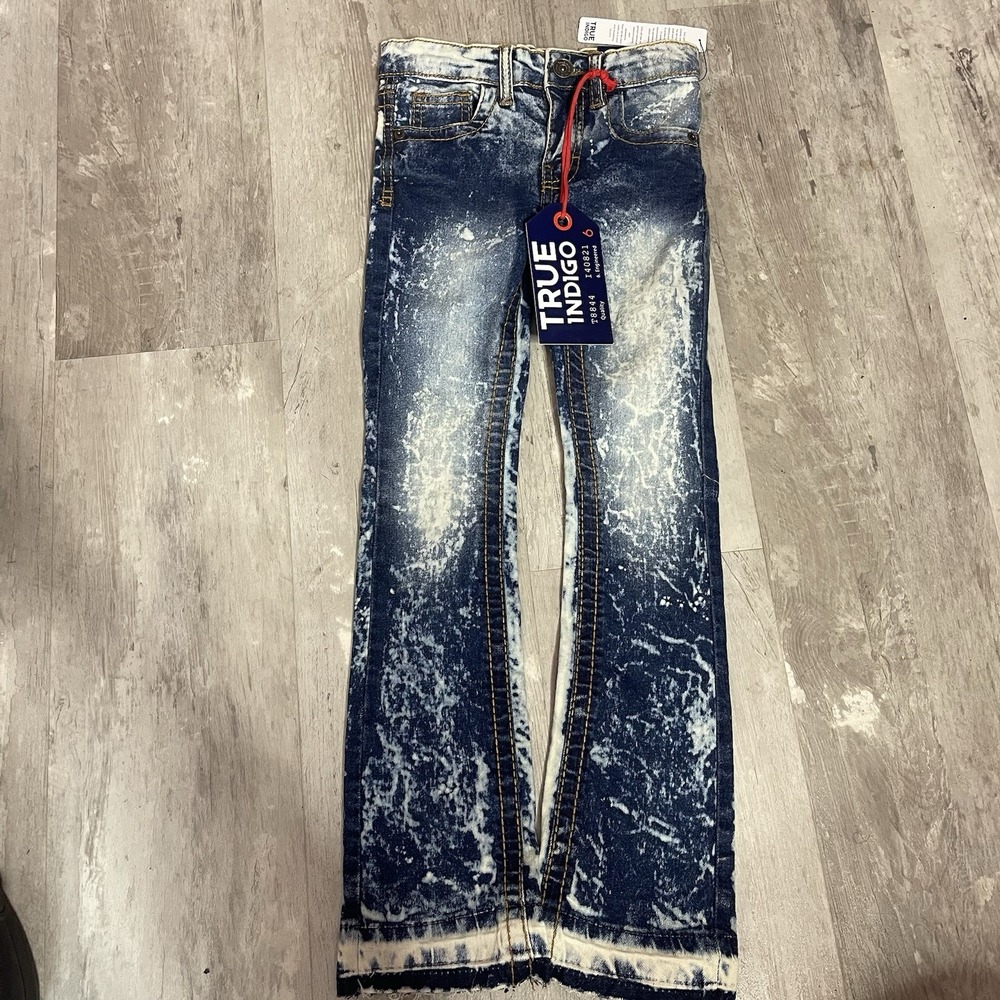 Art Class Moto Jeans Boys Size 5 Blue Super Skinny Elastic Waist Drawstring NWOT